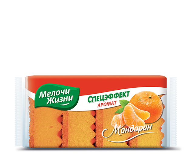 Melochi Zhizni kitchen sponges flavored "Mandarin" 4 pcs